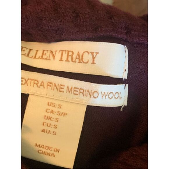 Ellen Tracy Sweater Burgundy Size small cowl Neck - Picture 3 of 7